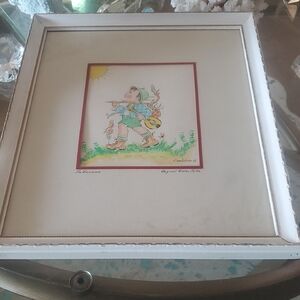 Framed Watercolor Art with Boy  THE WANDERER